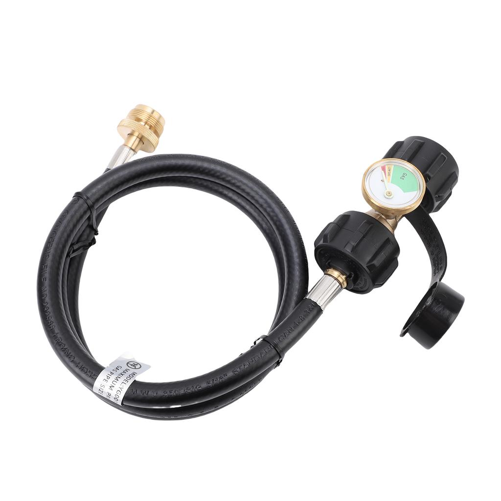 Gasgrill Druckmesser-Set mit 4FT Schlauch und Anschlüssen, Kompatibel 1lb 20lb QCC1 Typ 1 Tanks für BBQ, Wohnmobil, Camping
