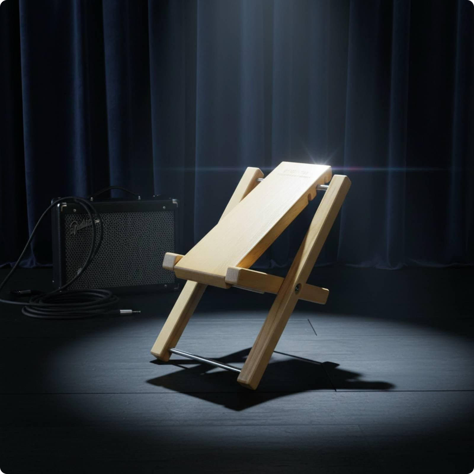 Adjustable Guitar Footrest Foldable Folding Footstool Wood Foot Rest for