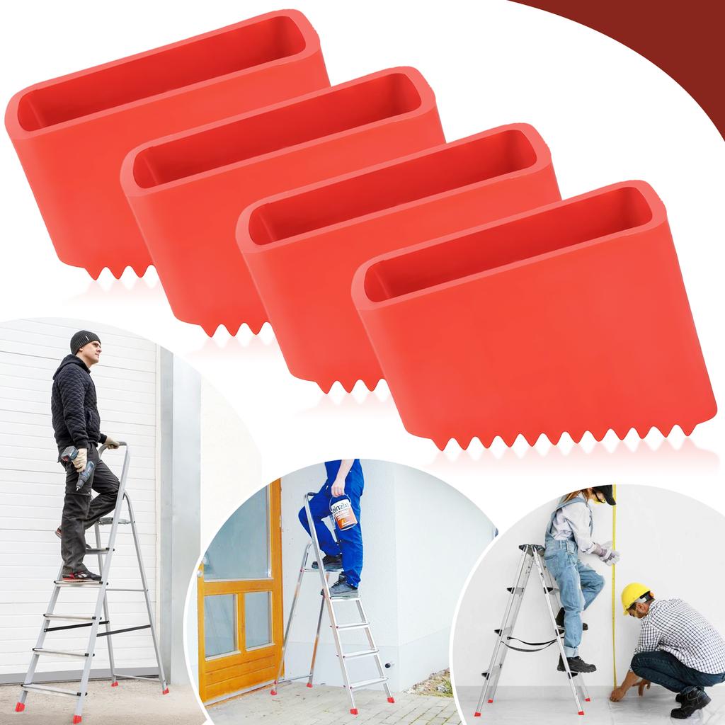 4pcs Black Rubber Replacement Feet For Telescopic Ladders And Wooden Ladders Anti-Skid Base Pads Corner Protector Foot Cover