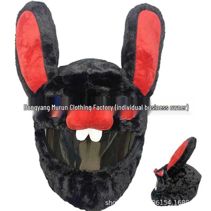 Motorcycle Plush Helmet Cover - Three-Eye Elk, Pumpkin, Rabbit Balaclava