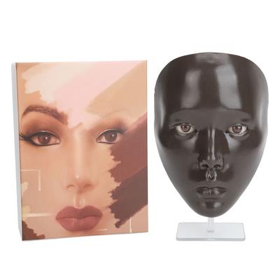 Makeup Practice Face with Plastic Stand 5D Silicone Full Face Makeup Practice BoardReusable