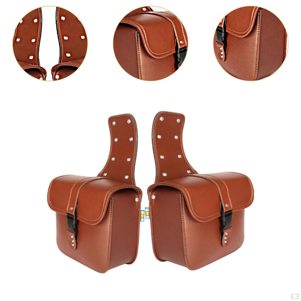 2 Pieces Motorcycles Saddlebags Motorbike Luggage Bag Portable Firm Attachment Tool Pouch for