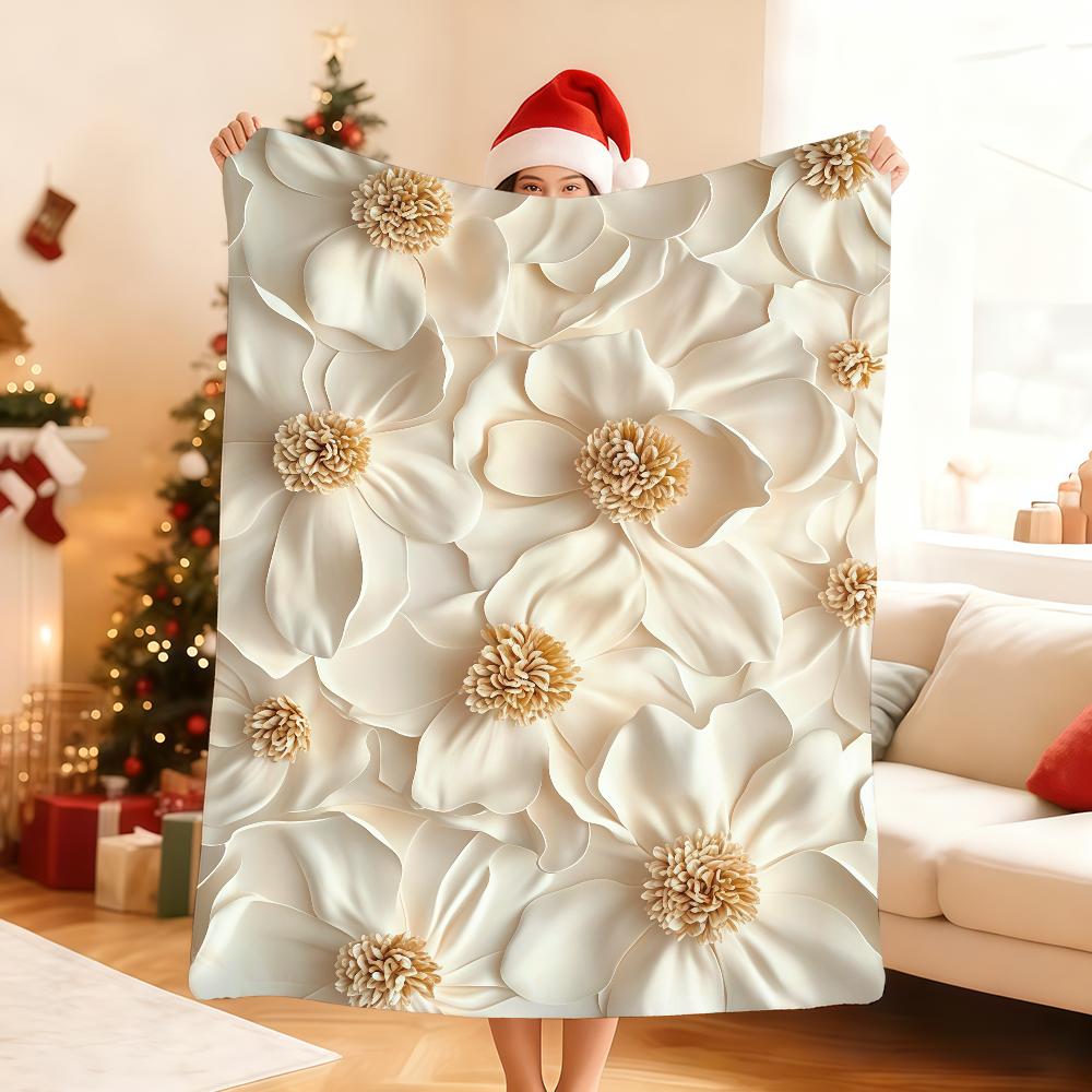 3D Floral Pattern Blanket Soft Throw Blanket for Home Bedroom Bed Sofa Picnic Travel Office Rest Cover Blanket Gift