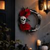 Halloween Wreath with, Hand and Red Roses for Front Door Wall Hanging Entryway Decor