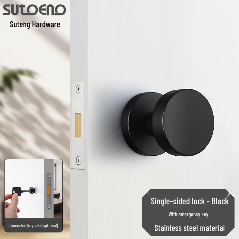 Versteckter Minimalistischer Weißer Runder Türgriff für Schlafzimmer