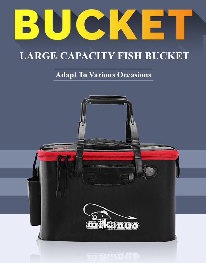 11/19/23/28/35L Foldable Folding Thicker Eva Living Fish Box Tank Bucket Camping Outdoor Fishing Equipment Fishbox Storage Bag