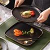 Black Frost Steakteller 8 Zoll Haushalts-Quadrat Goldrand Westliche Speiseteller Westliches Restaurant Italienische Pasta Tischgeschirr