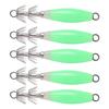5 Stück Leuchtender Tintenfischhaken Leuchtet im Dunkeln Angelköder Jigs Grün für Salzwasserangeln