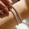 Smyoue 3 Colors 2/3mm Bubbles All Moissanite Tennis Bracelet for Women Men Bangles Full Diamond Pure 925 Silver Chain Jewelry