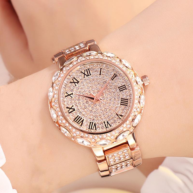 High-Value Gypsy Women'S Watch Light Luxury Diamond-Encrusted Waterproof Steel Belt Quartz Watch