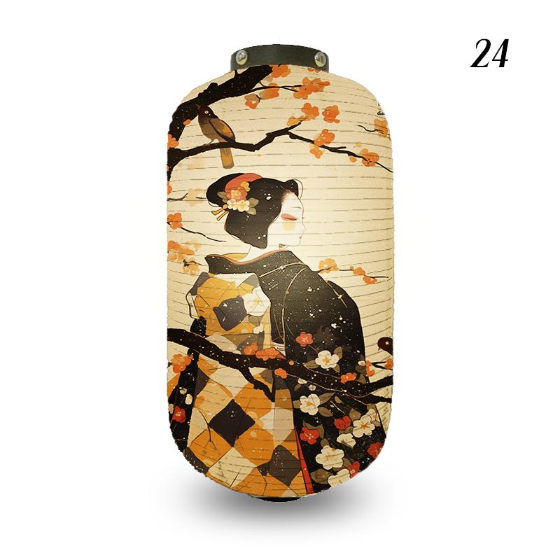 Traditional Style Cloth Lantern Japan Ukiyo-e Geisha Painting Lanterns Izakaya Sushi Shop Restaurant Party New Year Decoration
