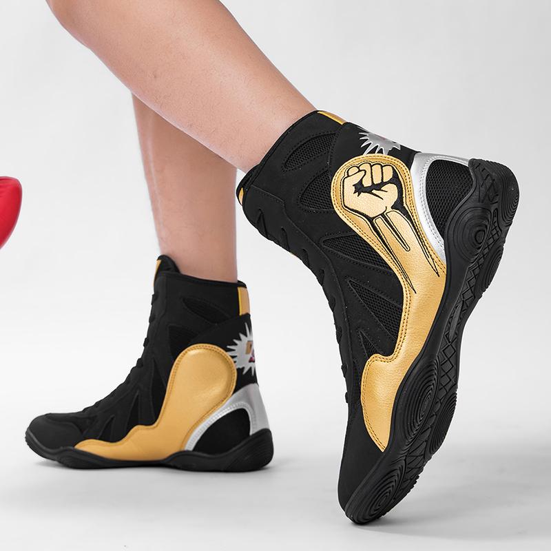 Scarpe da Boxe Uomo Caviglia Alta Sneakers Casual Antiscivolo Marca Classiche Scarpe da Wrestling Donna Professionali Allenamento Stivali da Boxe