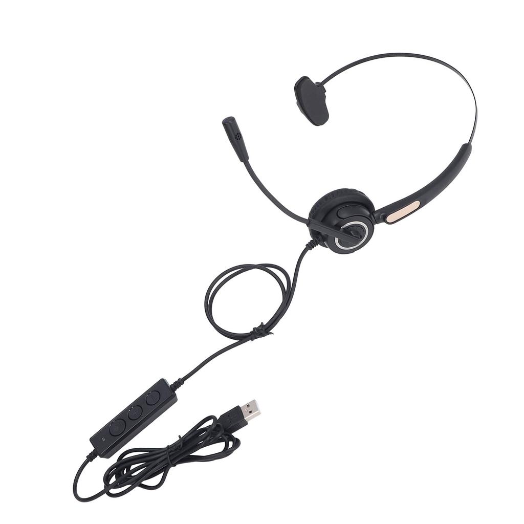 Customer Service Headset Head Mounted Noise Cancelling Wired Ergonomic Call Center Headphone for Off