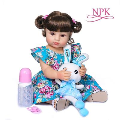 NPK Muñeca Bebe de 55cm, muñeca de niño niña Reborn, cuerpo completo de silicona, suave, tacto Real, Flexible