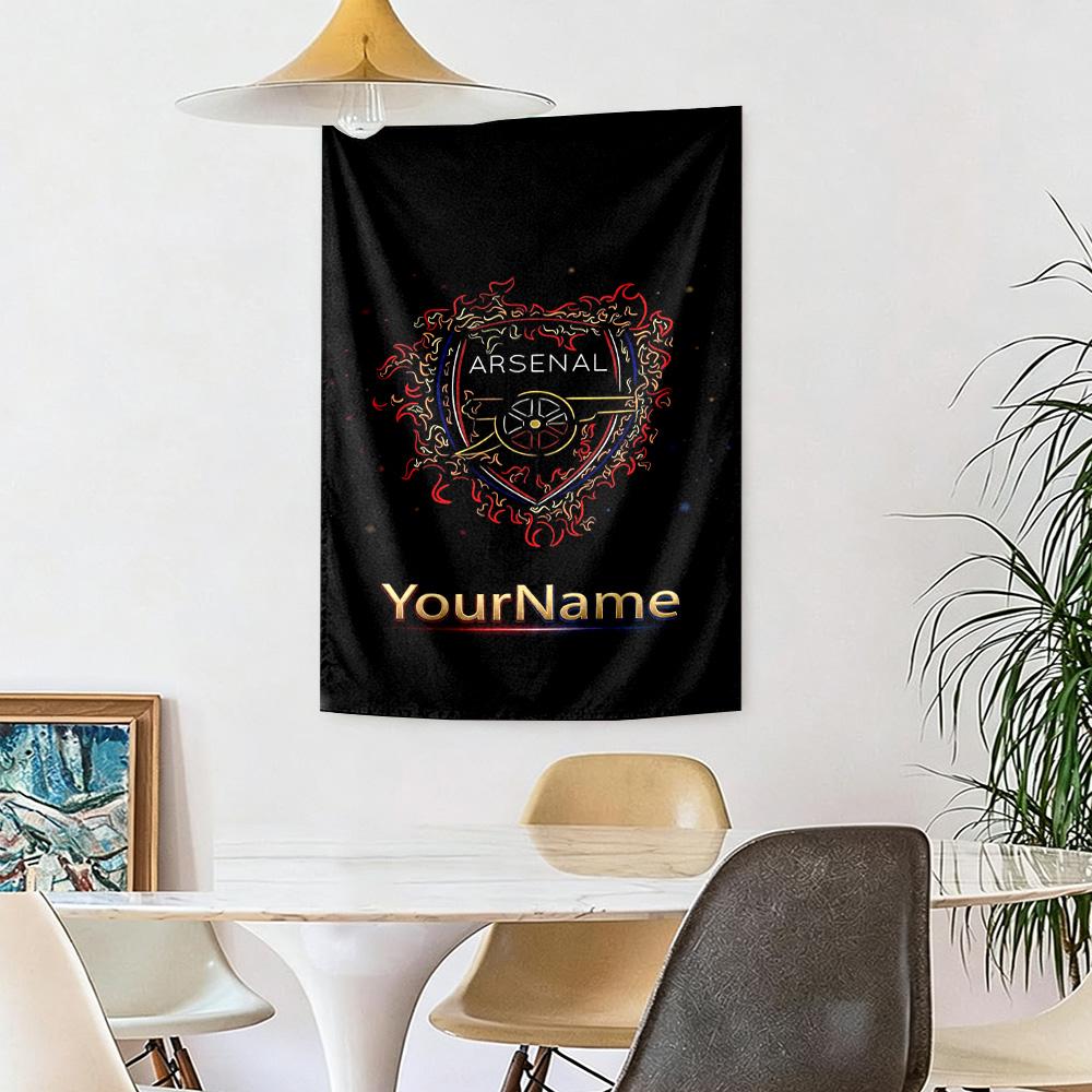Arsenal Custom Ditt Navn Vægdekoration Vægtæppe Kunst Til Kæledyrsminde Fødselsdag Bryllupsfest Baggrund Familiegave