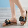 2026 new style versatile Flower Flat Heel Flip Flops Women Fashionable Non-Slip Wear-Resistant College Vacation Beach Slippers