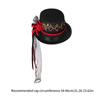 Halloween Hat with Ribbon Top Hat Steampunk Costume Accessories Cosplay Prop for Men Women Vintage Hat