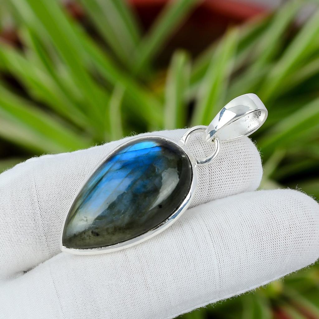 Labradorite necklace, sterling silver 925 labradorite gemstone pendant