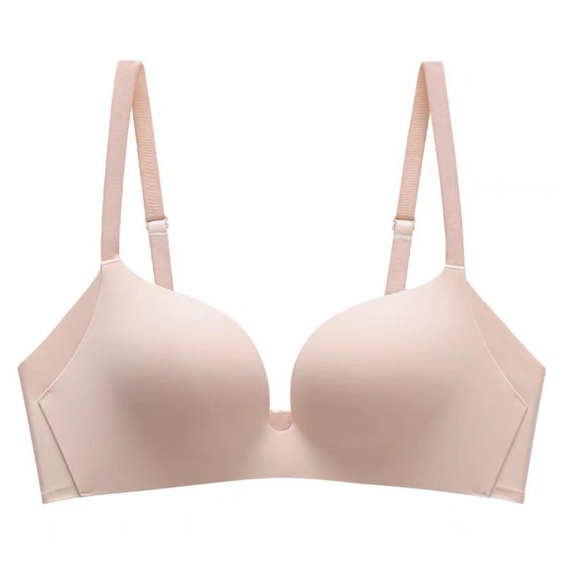 Comfortable bra, no steel ring, gather, anti-expansion, non-marking, glossy breast girl bra, anti-sagging underwear