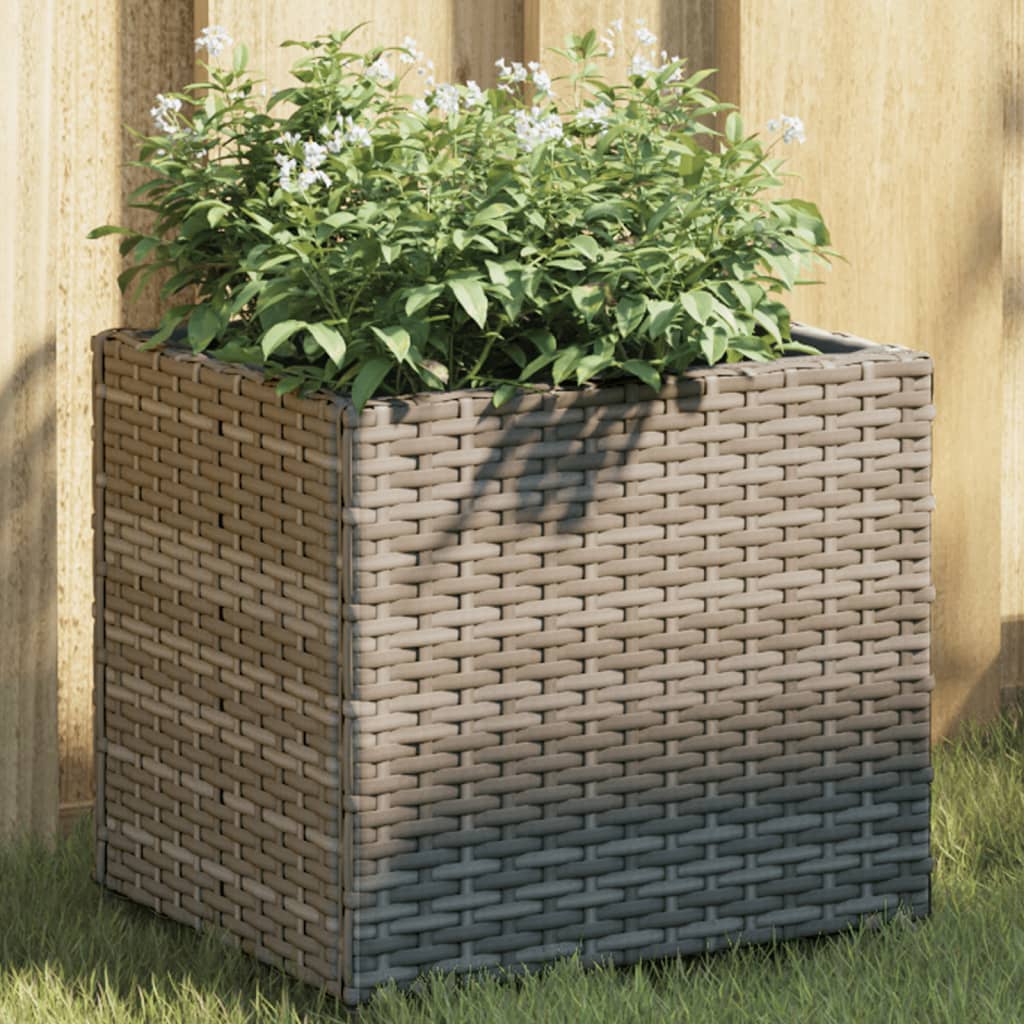 Vidaxl Donica Ogrodowa, Szara, 36X30X32 Cm, Rattan Pe