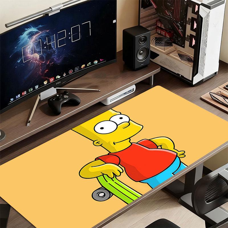 Bart Mouse Pad, Large Gaming Desk Mat, Non-slip XXL Mousepad for Laptop & Tablet, Mini PC Playmat with Stitched Edges
