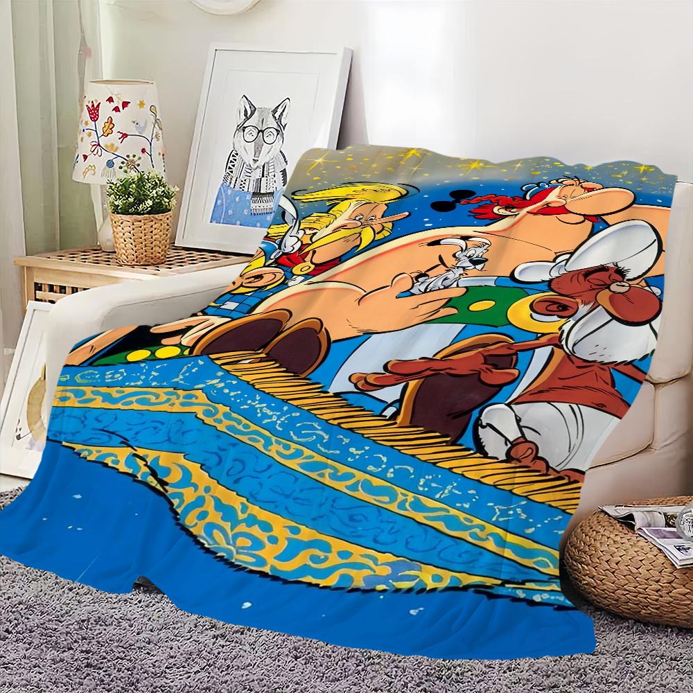Cartoon A-Asterix And O-Obelix Blanket Soft Comfortable Nap Plush Suitable For Iiving Room Office Bedroom Birthday Home Kid Gift