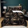 Luxury Leopard Print Bedding Set King Queen Size Microfiber Geometric Stripe 3D Print Duvet Cover With Pillowcases Bedroom Decor