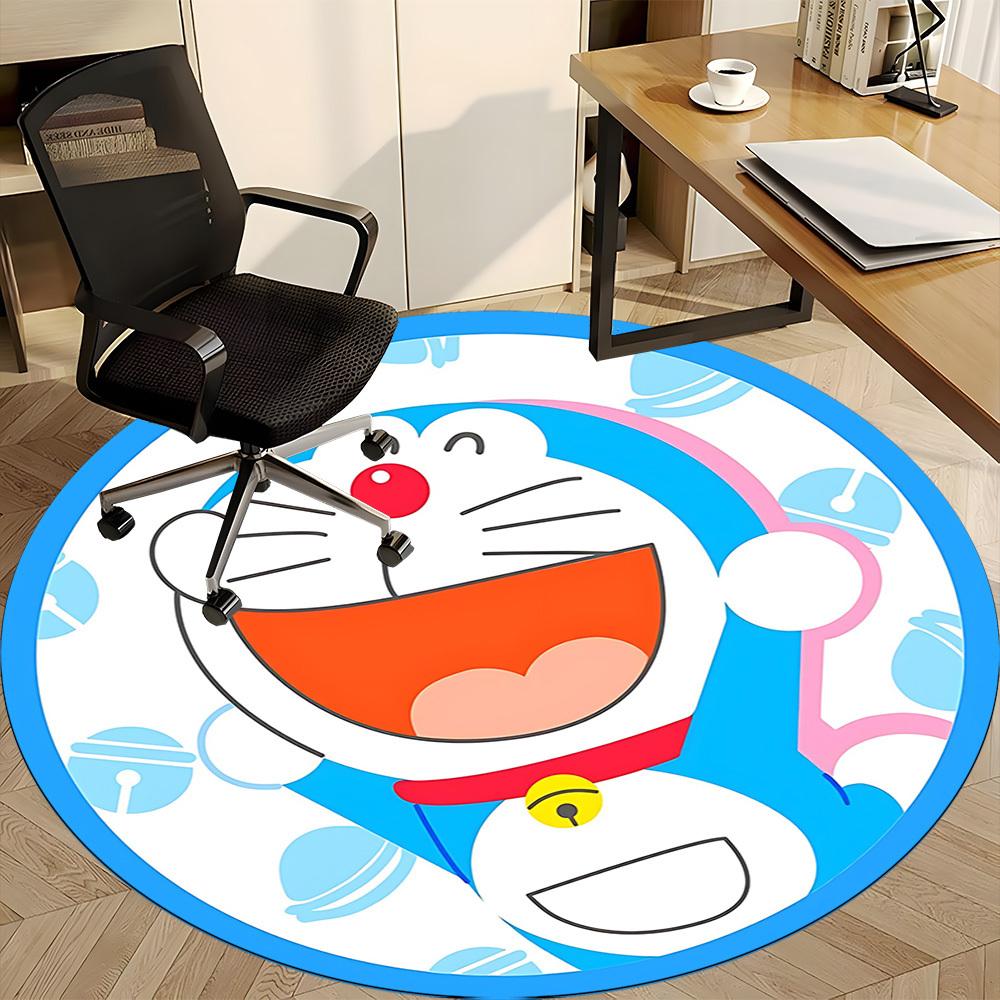 Doraemon Pattern Office Round Area Rug, Under Office Chairs Bedroom Living Room Home Decor A0908158