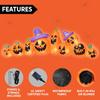 Joyfy 12.5 FT Halloween Inflatable Long Pumpkin with Witch Hat Decorations Inflatables with Build-in LEDs for Halloween Decor