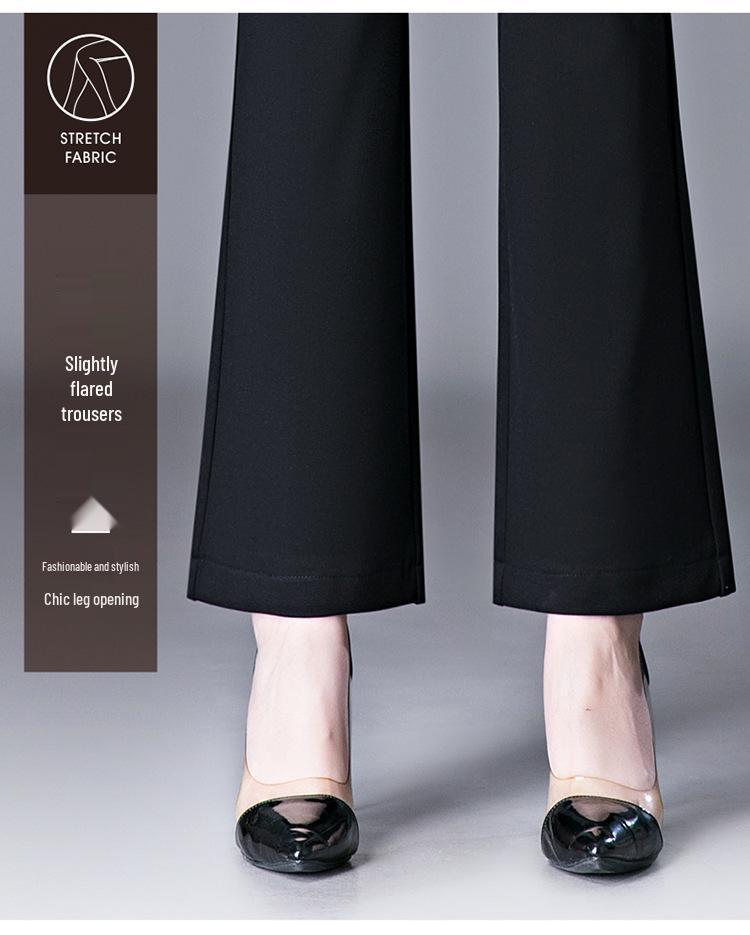 2025 High-Waisted Elastic Flare Pants: Slimming and Casual for Middle-Aged Women