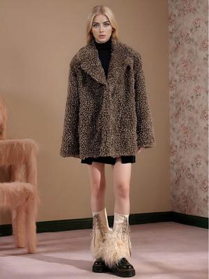 Manteau d'hiver 2025 pour femme, multicolore, mode européenne et américaine, en fausse fourrure