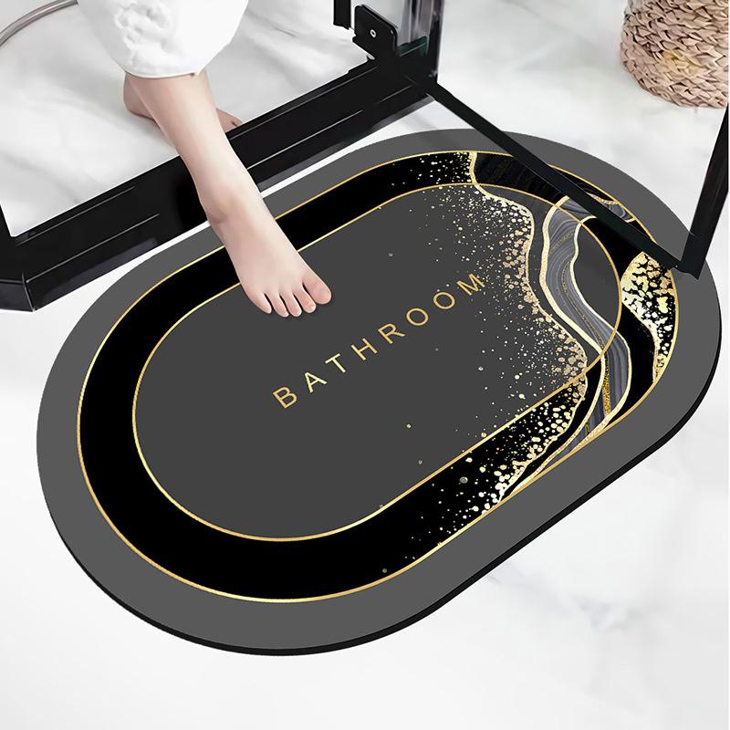 Light luxury style soft bathroom absorbent floor mat, quick drying anti fouling foot mat, washable bathroom