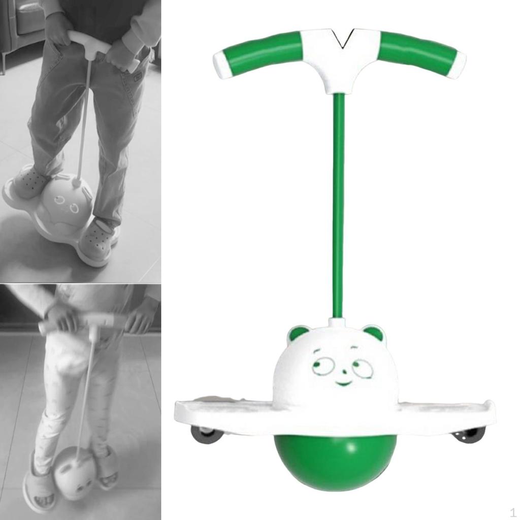 Bouncing Ball Kids Pogo Jump Board Balance PVC Material Non Slip Handle Cartoon Shape Suitable