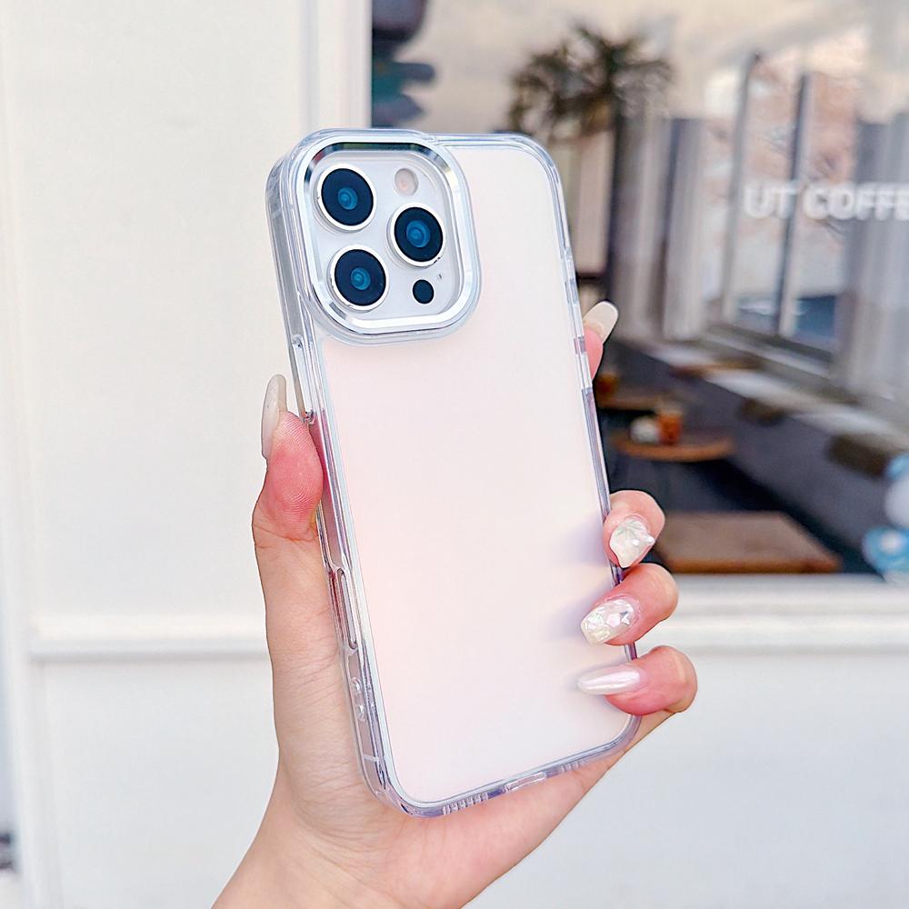 KEYSION Fashion Laser Gradient Colorful Phone Case for iPhone 16 Pro Max Soft TPU+PC Shockproof Back Cover for iPhone 16 Plus