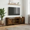 TV Cabinet 130 x 33 x 47 cm Smoked Oak Wood Based Panel