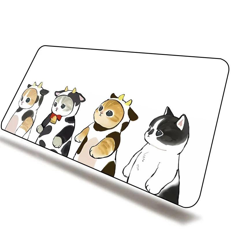 Kawaii Cat Gaming Mouse Pad Gamer Non-slip Mausepad Computer Accessories Deskmat Mousepad Mats Keyboard Pc Cabinet Xxl