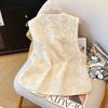 Vest women's  summer new embroidered organza stacked shirt mesh thin vest