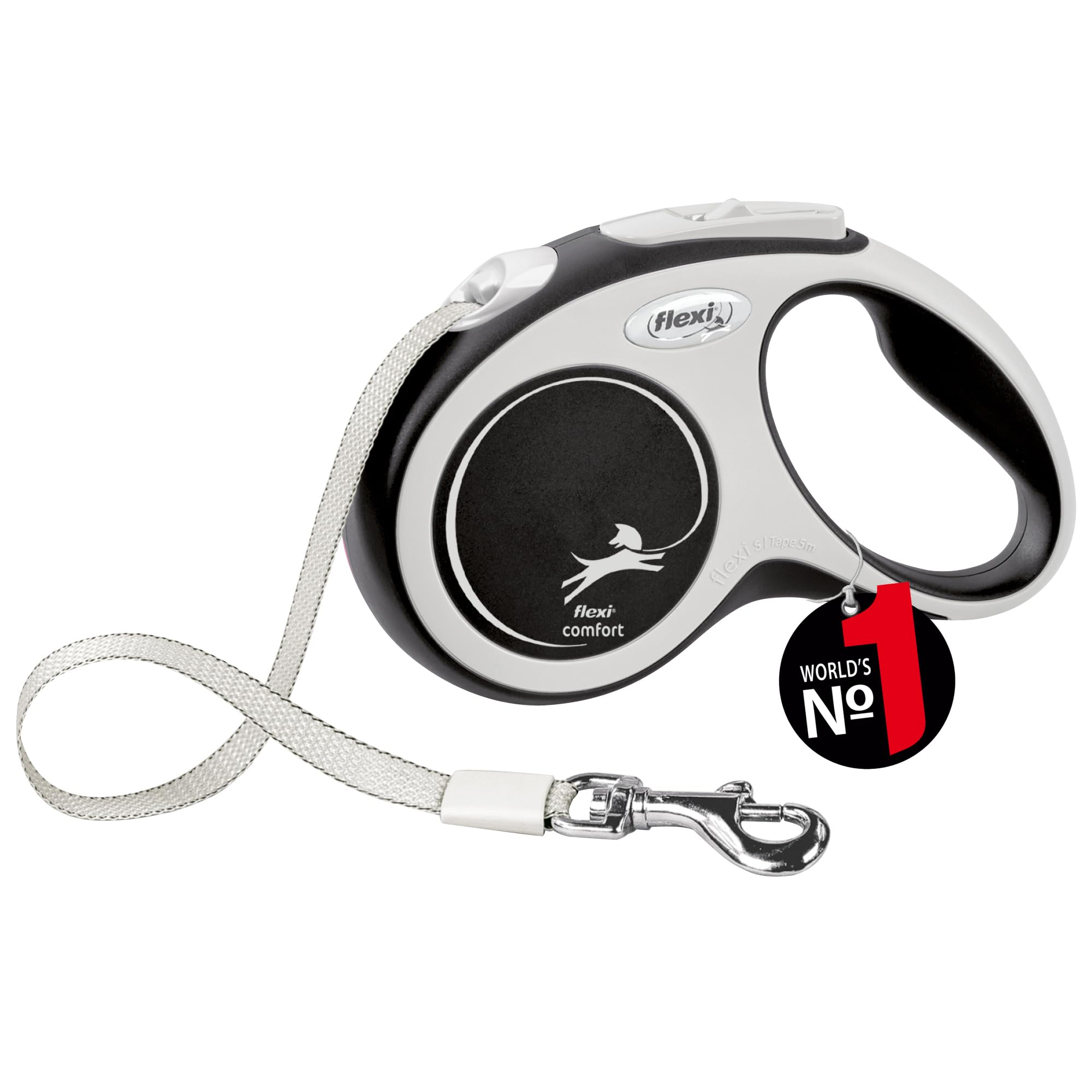 

Flexi New Comfort Tape S 5m Black (Under 15kg) [Dog Leash] чёрный
