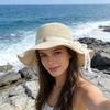 Women Summer Wide Brim Straw Hat Korean Style Sun Hat Beach Cap Bowknot Visor Sunscreen UV Protection Foldable Panama Cap