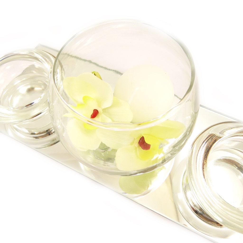 Les Trésors De Lily [L4062] - Set of Floating Candles 'Belle De Soie' Mirror (yellow)