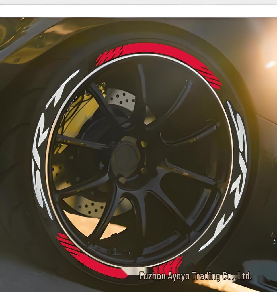 SRT+Blade 3D Gummi-Reifen- und Radnabenaufkleber für Autos und Motorräder