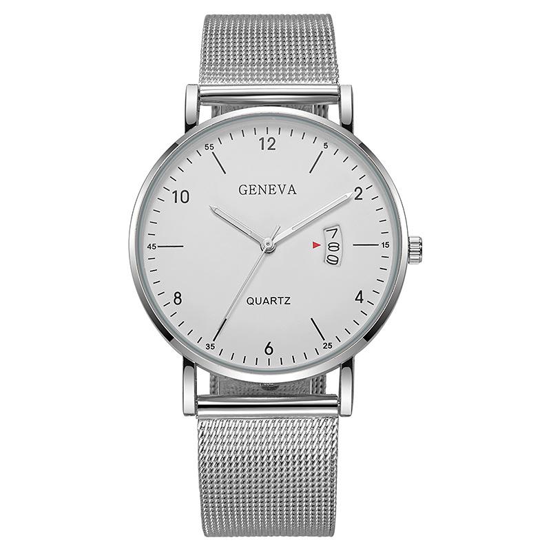 Fashion Styles Mans Watches Men's Luxury Mesh Calendar Watch Quartz Wristwatches Best Gifts Clock