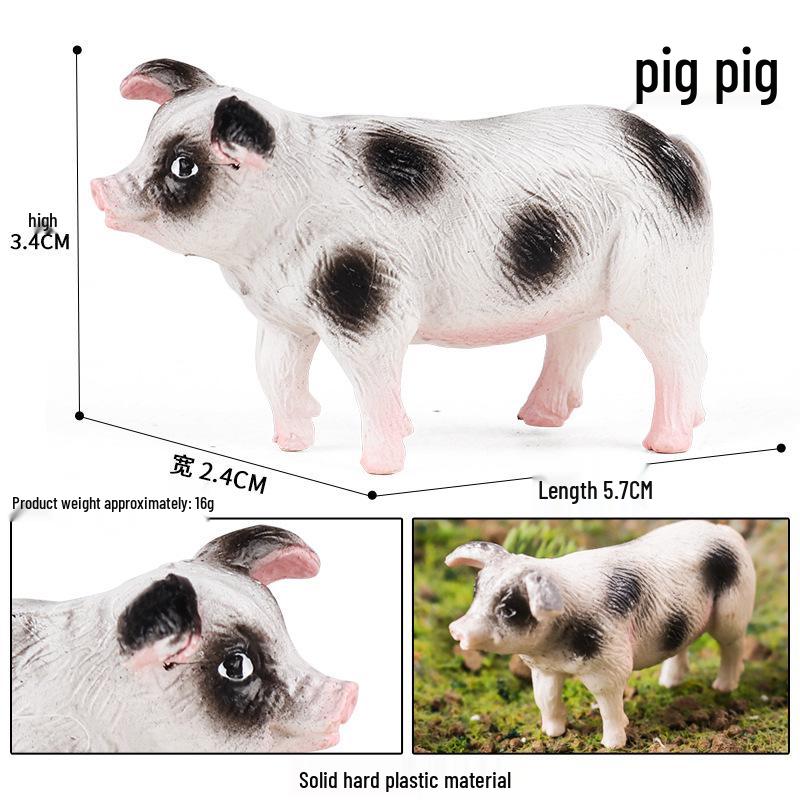 Mini Farm Animal Figurines: Chicken, Duck, Goose, Pig, Dog, Cat, Horse, Sheep
