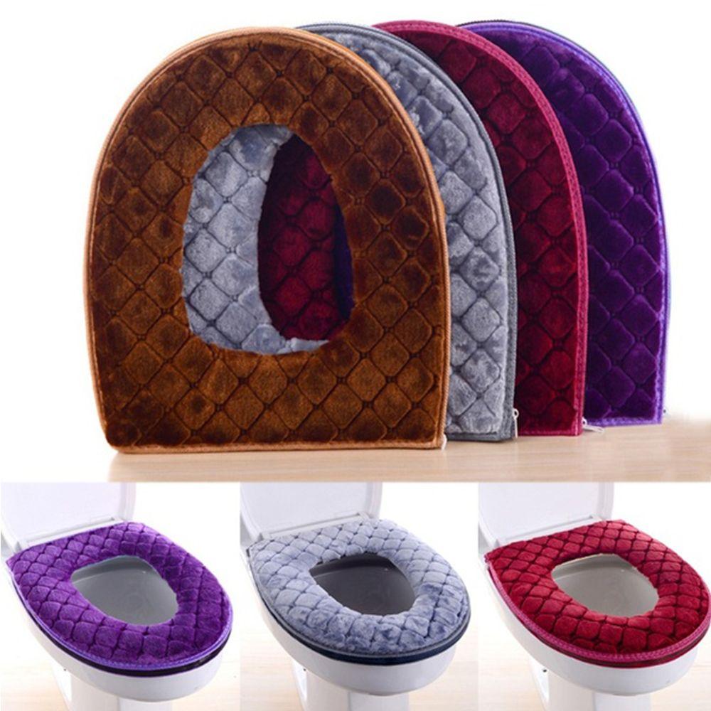 

Soft Warm Standard Coral Velvet Toilet Seat Cover Bathroom Cushion