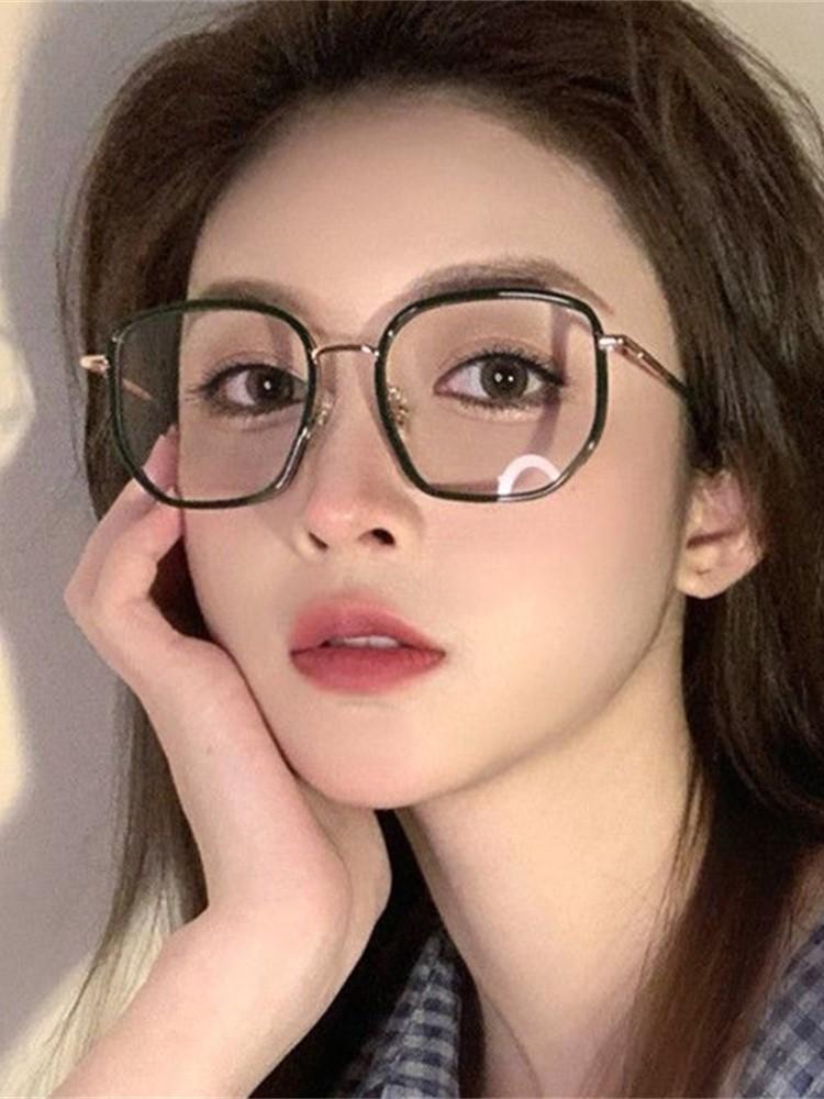 Retro Square Glasses Women Irregular Frame Anti Blue Light Computer Eyewear Fashion Female Myopia Eyeglasses