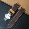 Hochwertiges 24mm hellbraunes Vintage Italien Echtleder Armband für PAM111 PAM441 PAM Uhrenarmband Schmetterlingsschnalle Stil Gürtel