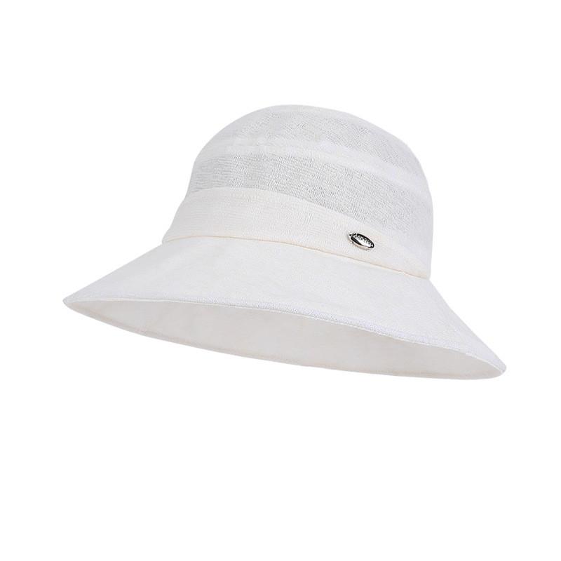 Sun Protection Wide Brim Hat For Women Summer Stylish Foldable Polyester Sun Hat белый