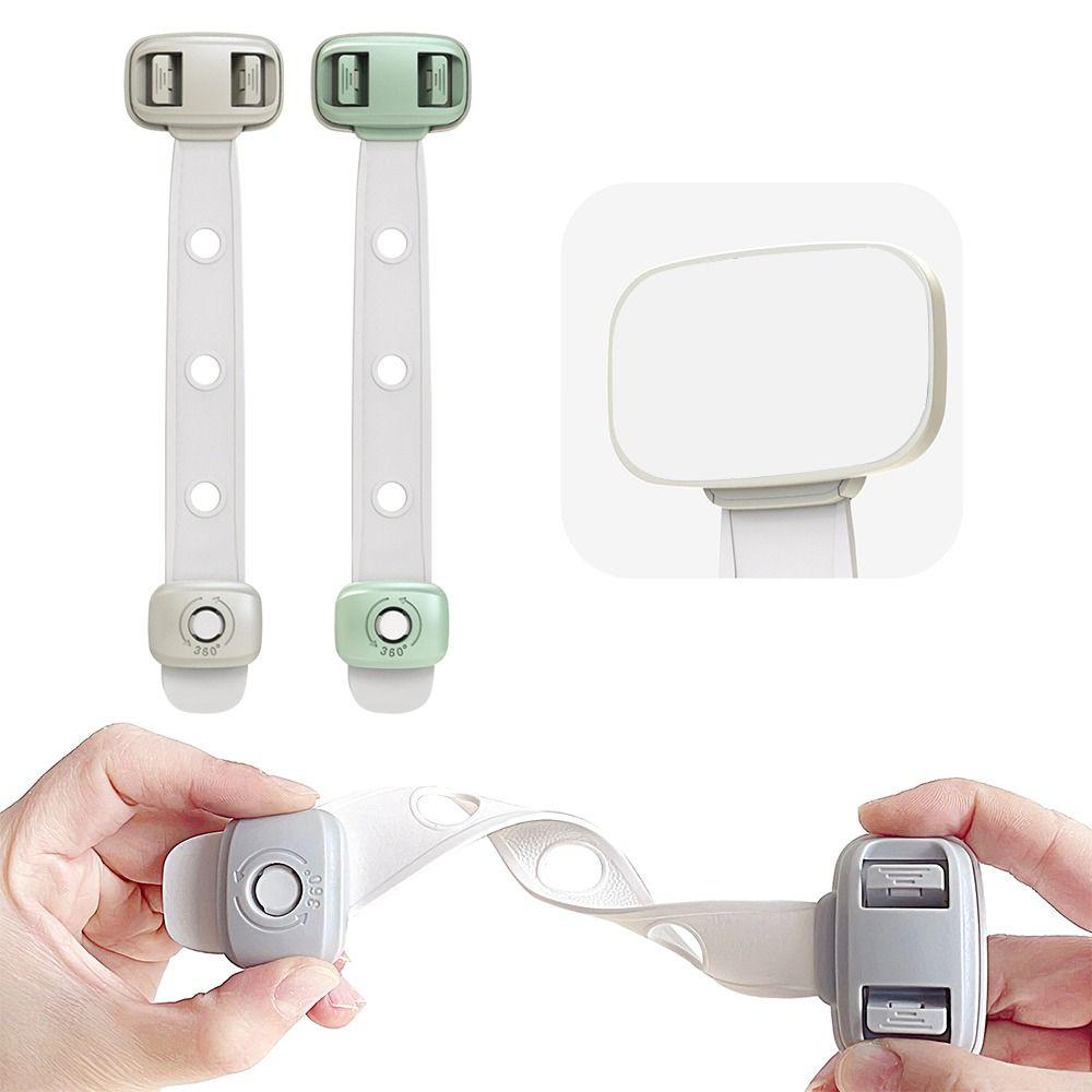Dual Button Child Safety Lock Plastic Locker Buckle Toilet Lock  Home Security Protection