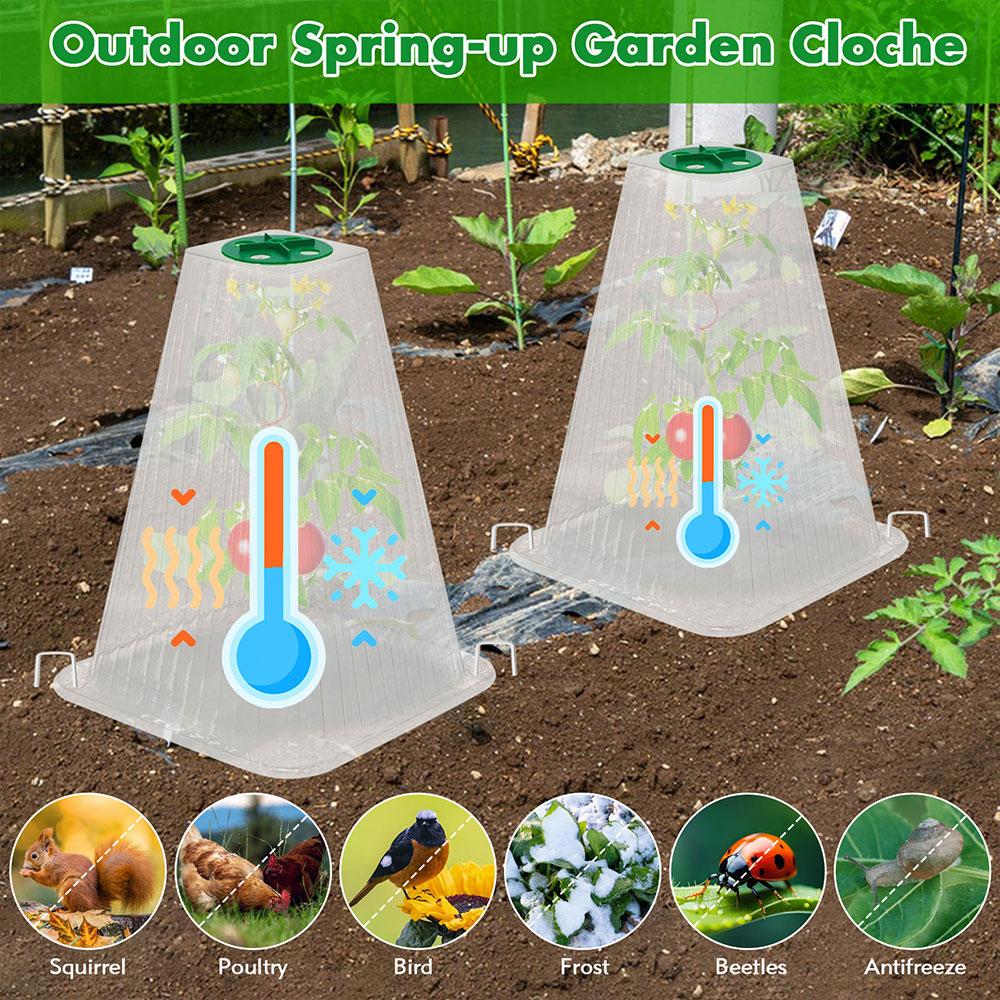 20-Pack Heavy-Duty Reusable Garden Cloches with Adjustable Vent Covers - Frost Protection & Animal Pest Deterrent for Plants