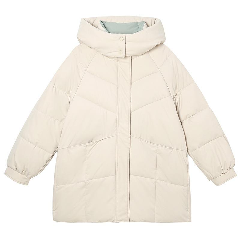 Winter New Hooded Versatile Cotton-padded Clothes Loose Cotton-padded Clothes Medium and Long Thermal Cotton-padded Jackets Women's Trendy Jackets